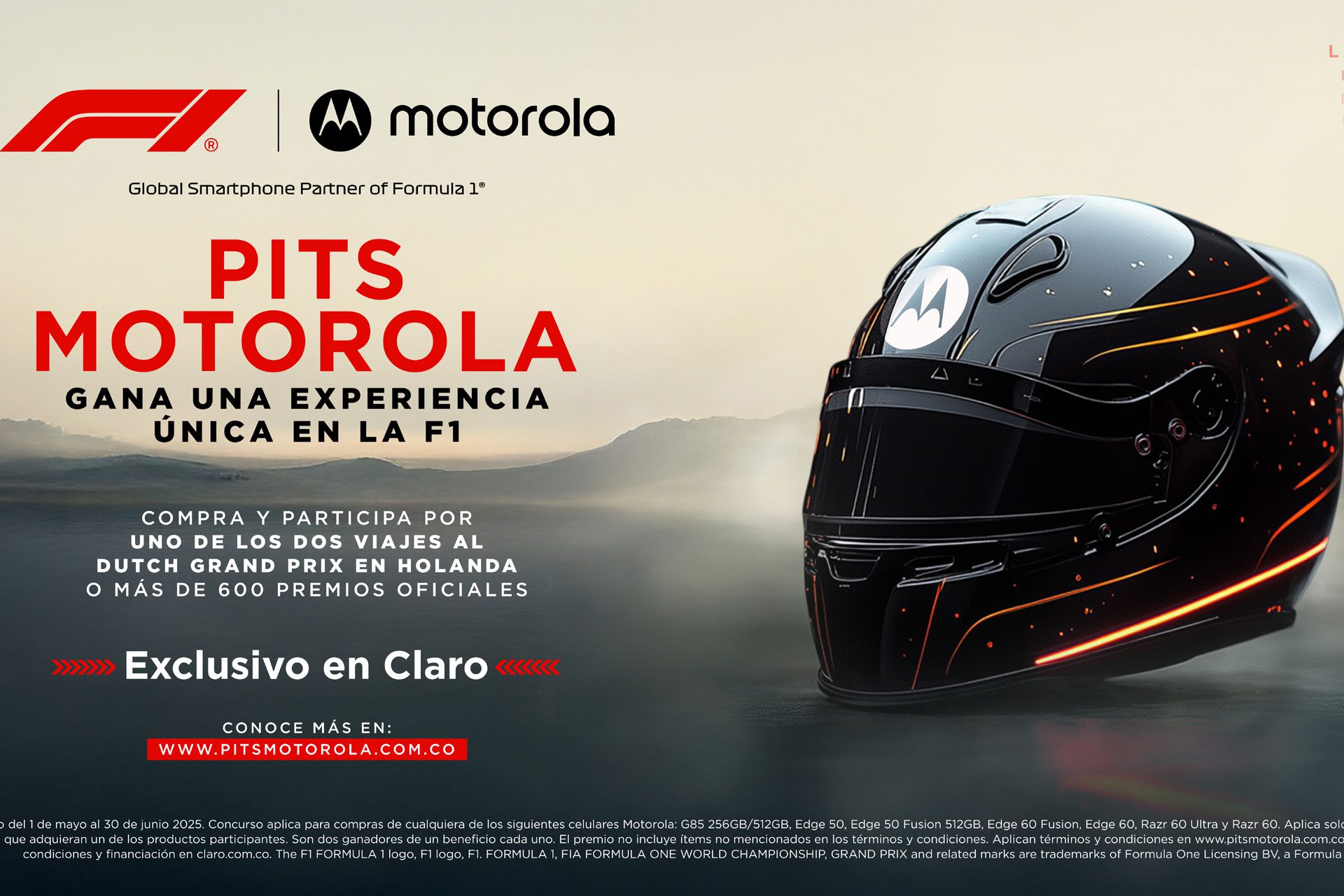 ¿Quieres ir a la F1 en Países Bajos con todo pago? Motorola te lleva: sólo debes jugar