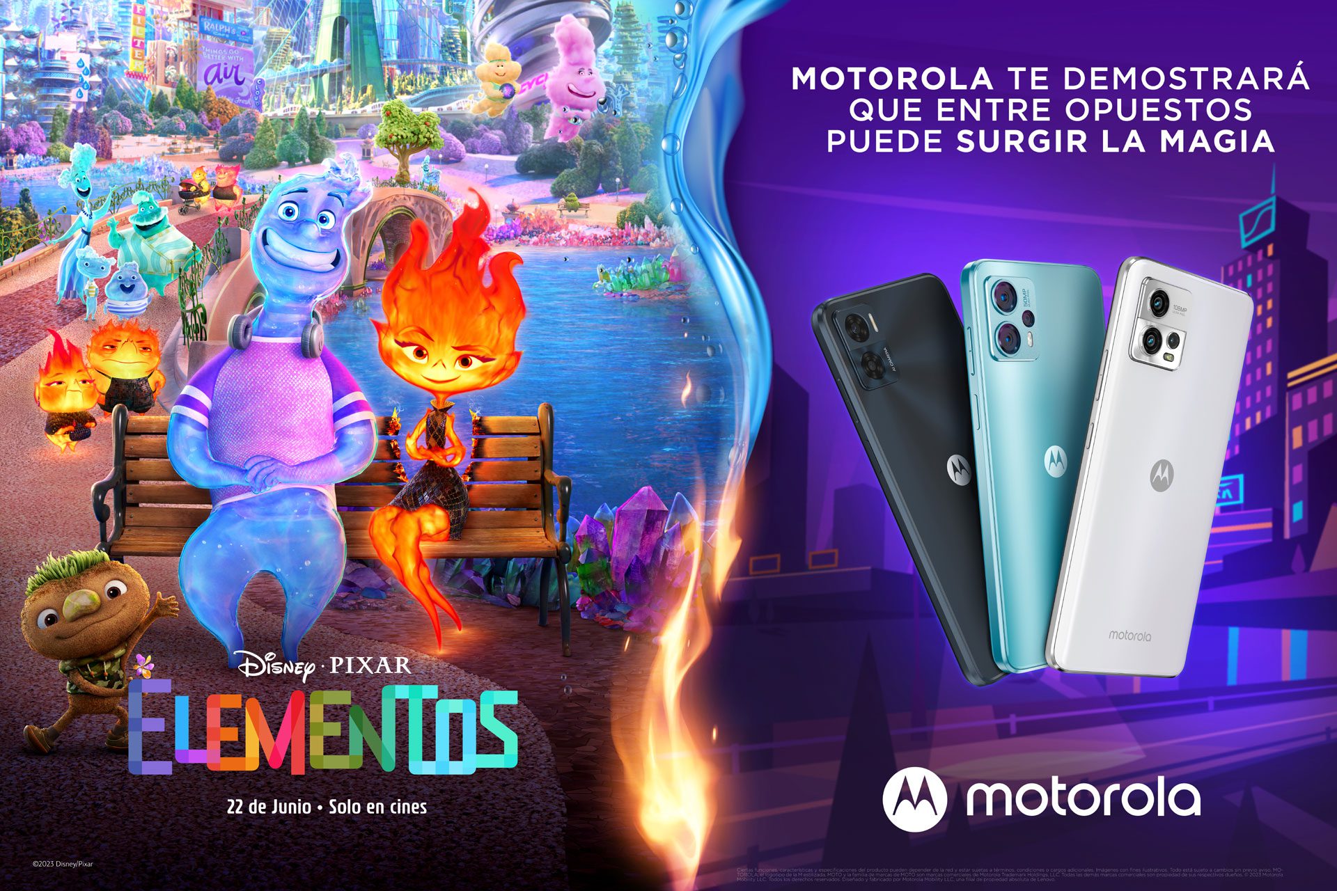 Motorola presenta una nueva experiencia inspirada en la película de Disney Pixar, Elementos